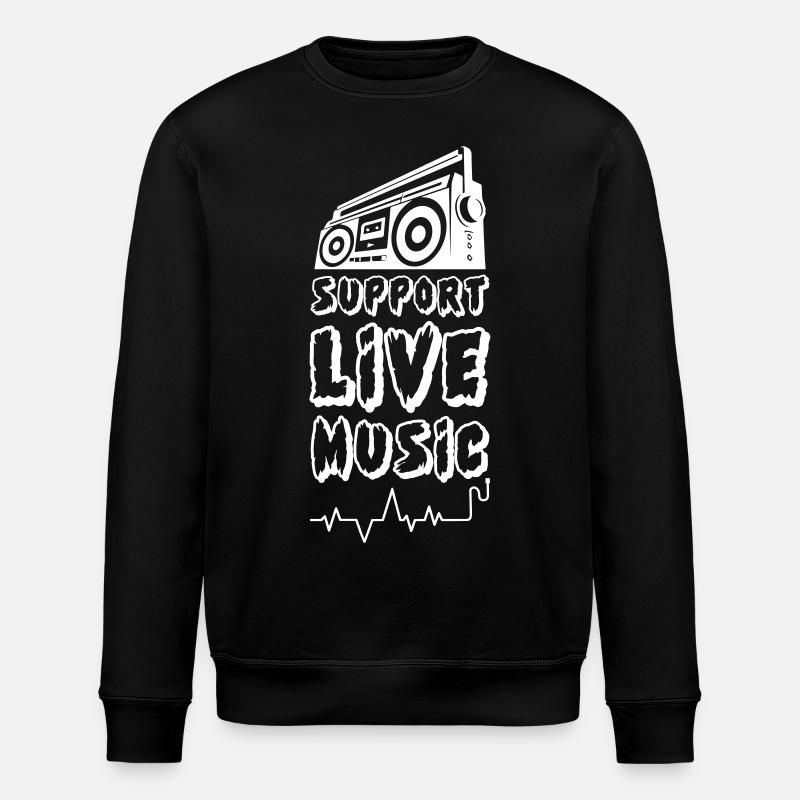 Support Live Music - Stanley/Stella ROLLER Unisex Organic Sweatshirt - black