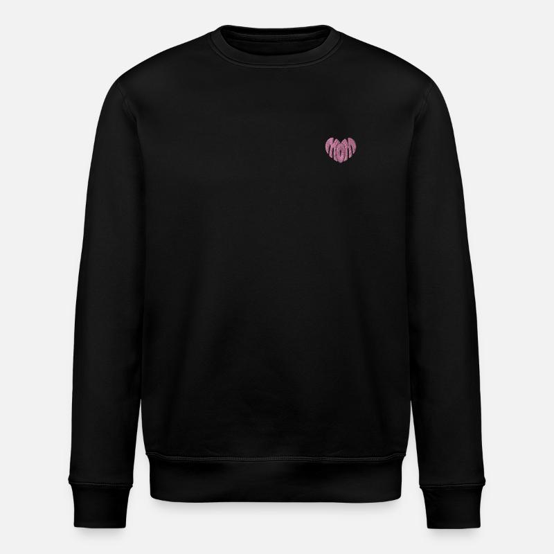 Corazón de mamá bordado rosa - Sudadera ecológica unisex ROLLER de Stanley/Stella - negro