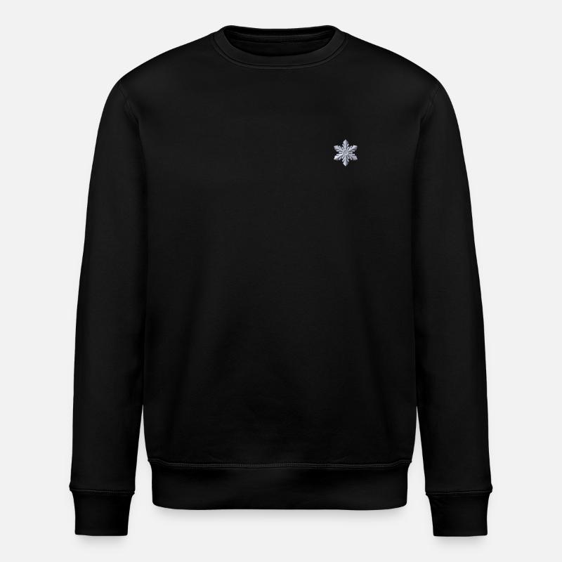 White Snowflake Embroidered - Stanley/Stella ROLLER Unisex Organic Sweatshirt - black