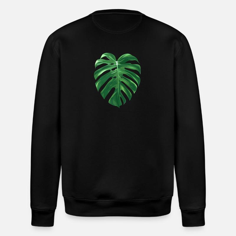 Monstera Blatt - Stanley/Stella Unisex Bio-Sweatshirt ROLLER - Schwarz