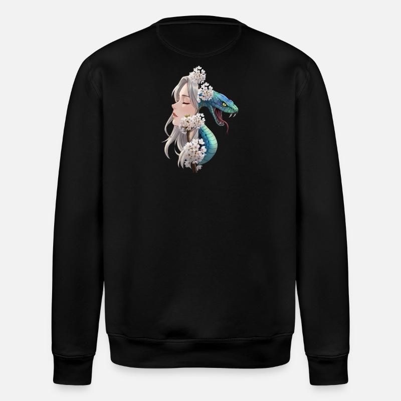 Mystische Frau mit Schlangenmotiv - Stanley/Stella Unisex Bio-Sweatshirt ROLLER - Schwarz