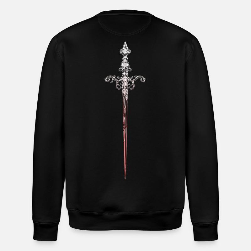 Steel silver sword, gothic medieval - Stanley/Stella ROLLER Unisex Organic Sweatshirt - black
