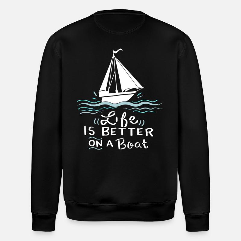 Sailing Sailing Boat Gift - Stanley/Stella ROLLER Unisex Organic Sweatshirt - black