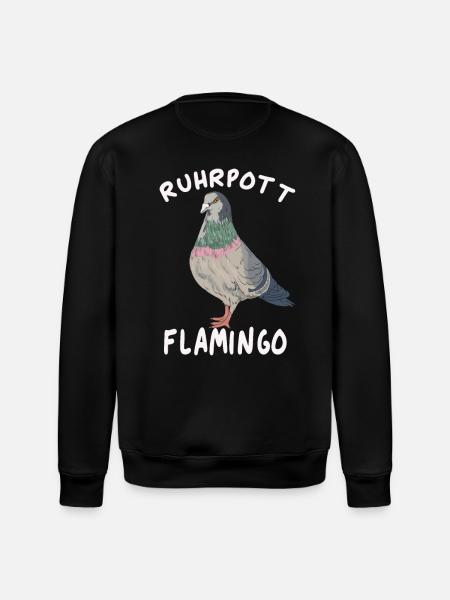 Ruhrpott Flamingo pigeon mining - Stanley/Stella ROLLER Unisex Organic Sweatshirt - black