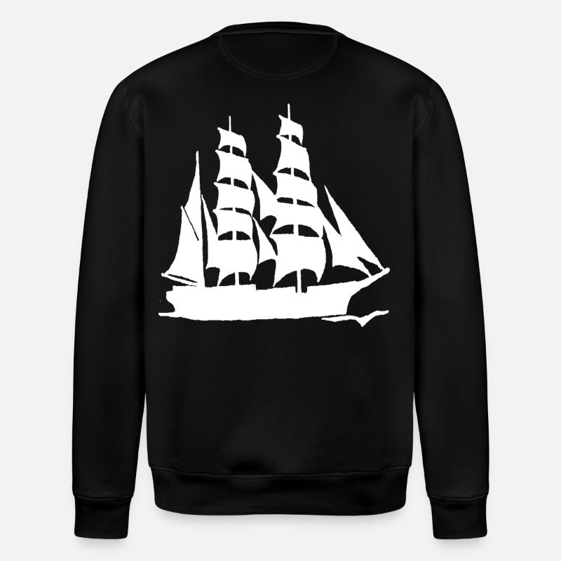 SEGELBOOT GROßFORMAT WEIß - Stanley/Stella Unisex Bio-Sweatshirt ROLLER - Schwarz