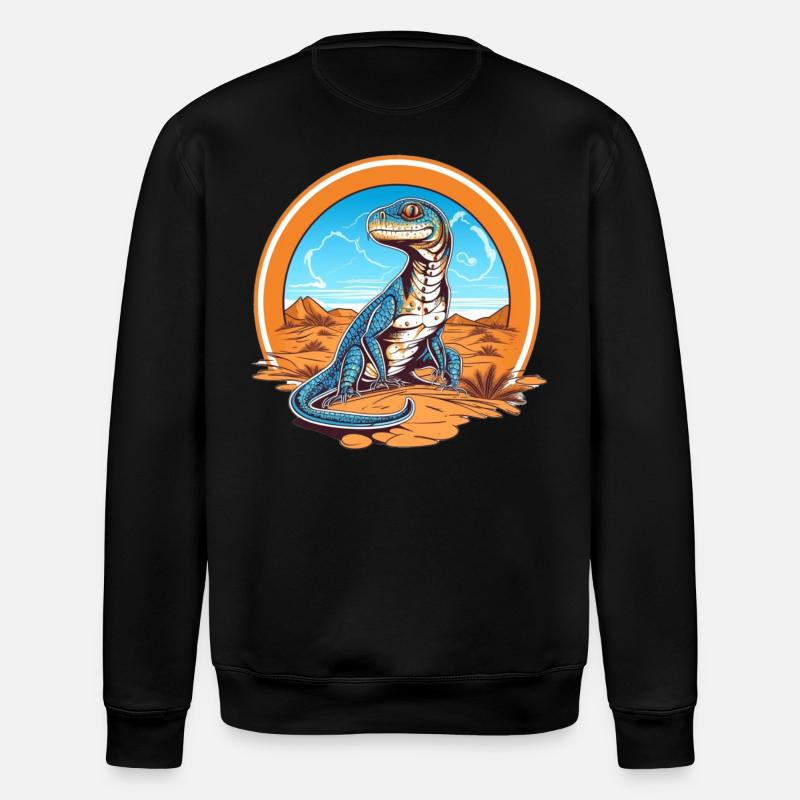 Lizard in Desert Landscape Design - Stanley/Stella ROLLER Unisex Organic Sweatshirt - black