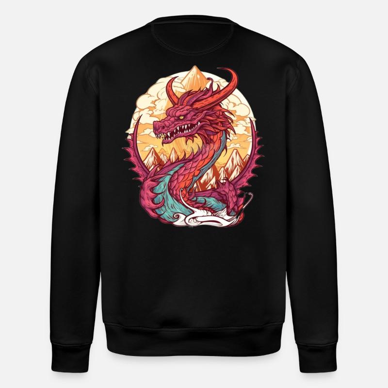 Dragon volcanique lever du soleil - Sweat bio ROLLER Stanley/Stella Unisexe - noir