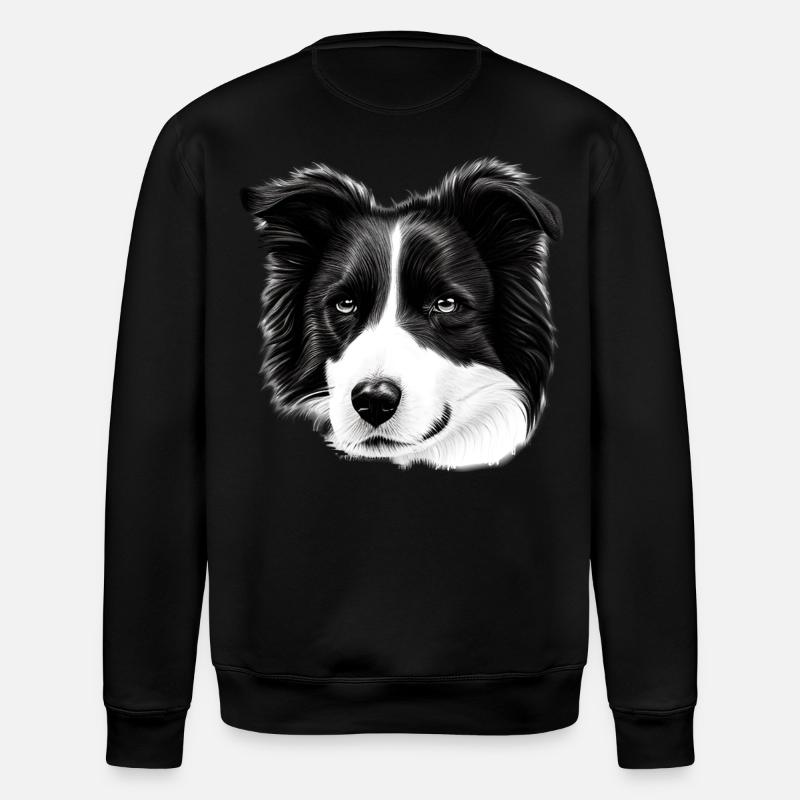 Border Collie irisch - Stanley/Stella Unisex Bio-Sweatshirt ROLLER - Schwarz