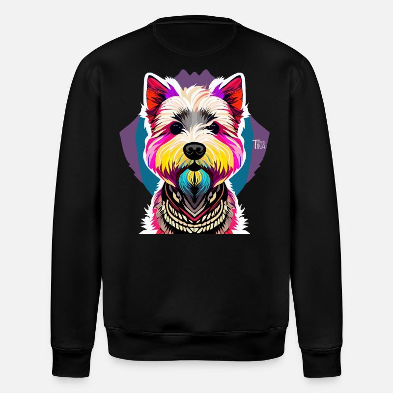 West Highland Terrier - Stanley/Stella Unisex Bio-Sweatshirt ROLLER - Schwarz