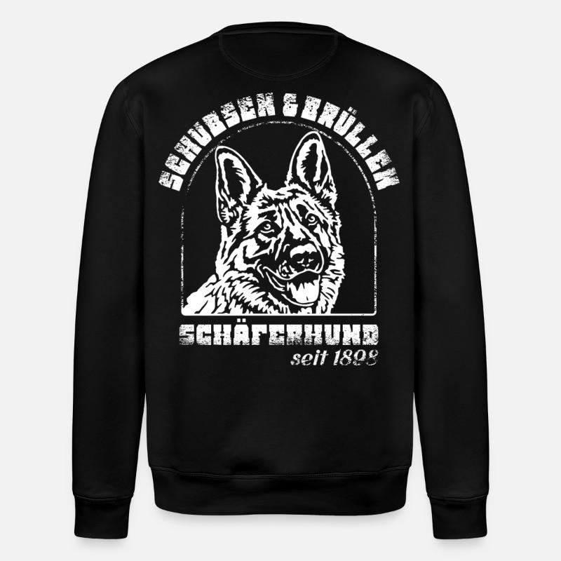Schubsen und Brüllen Schäferhund - Stanley/Stella Unisex Bio-Sweatshirt ROLLER - Schwarz