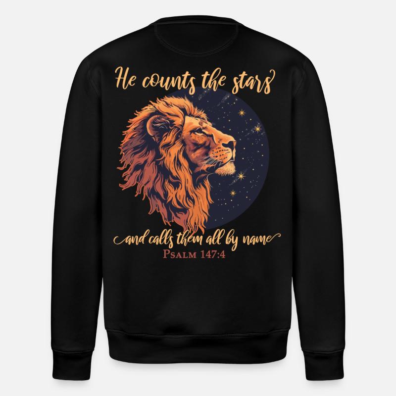 Löwe Bibelvers Christlich - Stanley/Stella Unisex Bio-Sweatshirt ROLLER - Schwarz