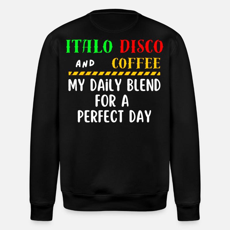 Italo Disco und Kaffeehemd - Stanley/Stella Unisex Bio-Sweatshirt ROLLER - Schwarz