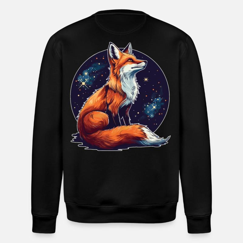 Renard avec des étoiles - Sweat bio ROLLER Stanley/Stella Unisexe - noir
