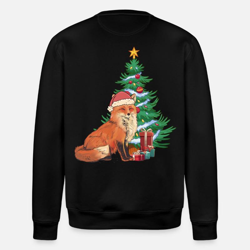 Fuchs Nikolaus Weihnachtsmann Santa Tannenbaum - Stanley/Stella Unisex Bio-Sweatshirt ROLLER - Schwarz