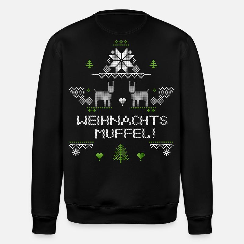 Christmas grouch, Ugly Christmas - Stanley/Stella ROLLER Unisex Organic Sweatshirt - black