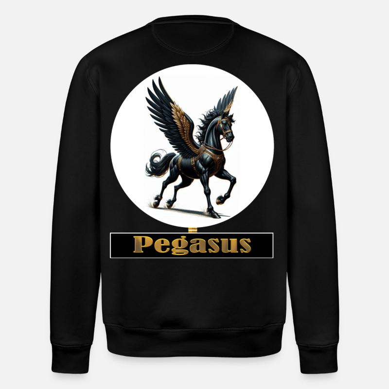 Pegasus with black wings - Stanley/Stella ROLLER Unisex Organic Sweatshirt - black