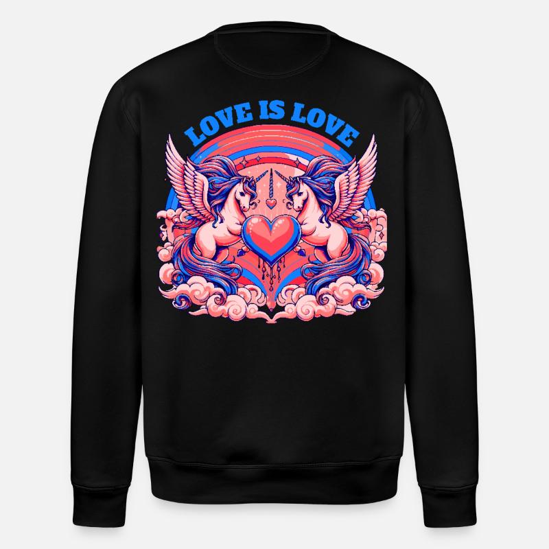 Love is Love Blau - Stanley/Stella Unisex Bio-Sweatshirt ROLLER - Schwarz