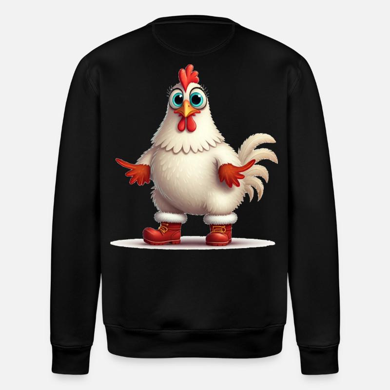 Poule fougueuse avec bottes - Sweat bio ROLLER Stanley/Stella Unisexe - noir