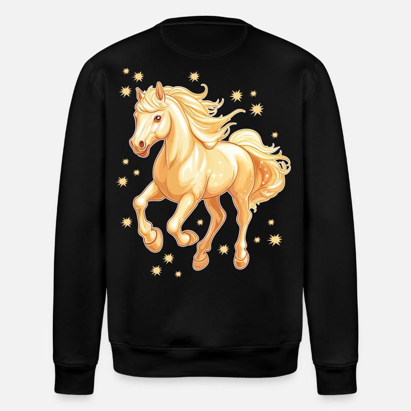 Pferd mit Sternen - Stanley/Stella Unisex Bio-Sweatshirt ROLLER - Schwarz