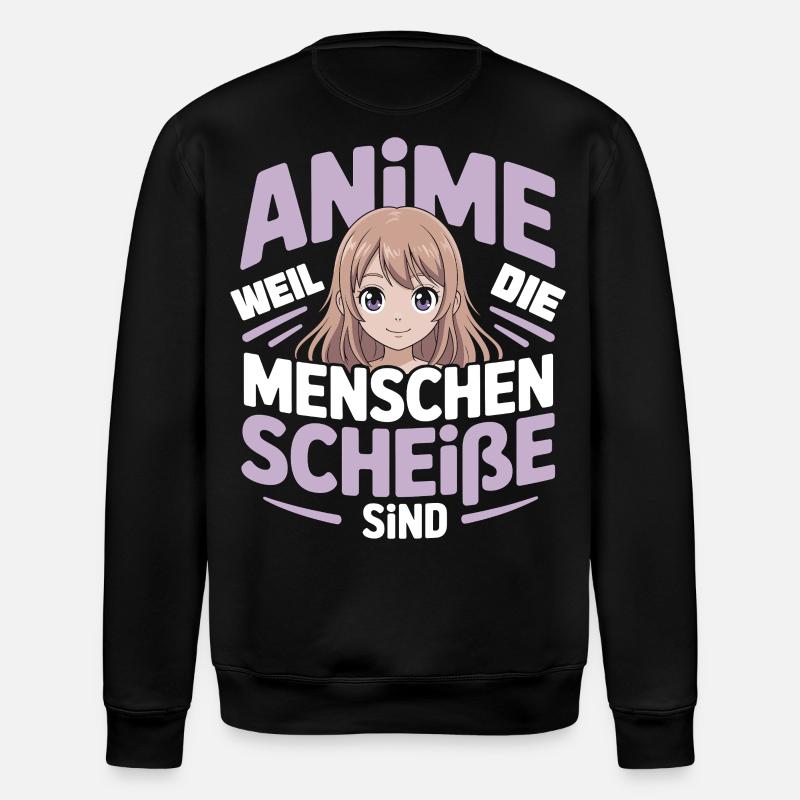 Anime-Mädchen mit humorvollem Spruch - Stanley/Stella Unisex Bio-Sweatshirt ROLLER - Schwarz