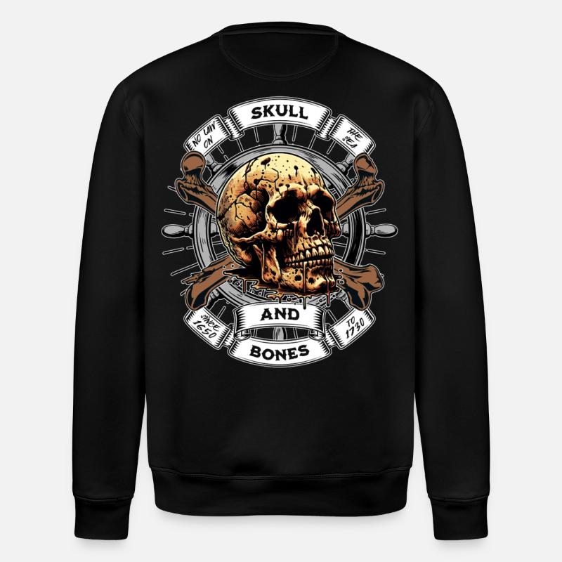 Crâne et os Pirate - Sweat bio ROLLER Stanley/Stella Unisexe - noir