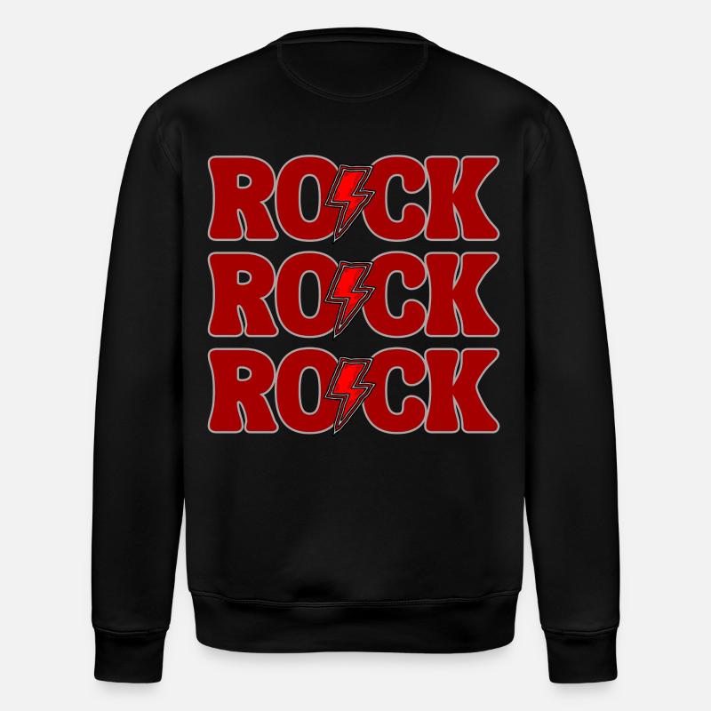 ROCK Drei rote Logos - Stanley/Stella Unisex Bio-Sweatshirt ROLLER - Schwarz
