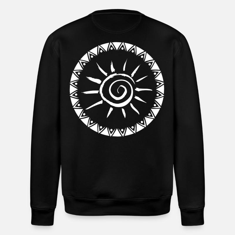 Geometrisches Sunburst Mandala Design - Stanley/Stella Unisex Bio-Sweatshirt ROLLER - Schwarz