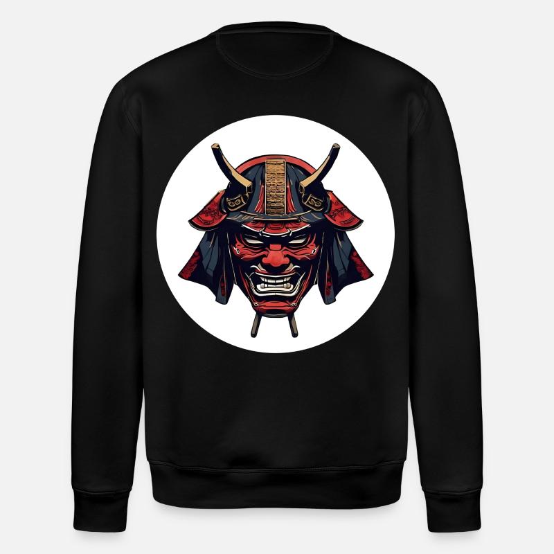 Red Oni Demon Helmet - Stanley/Stella ROLLER Unisex Organic Sweatshirt - black