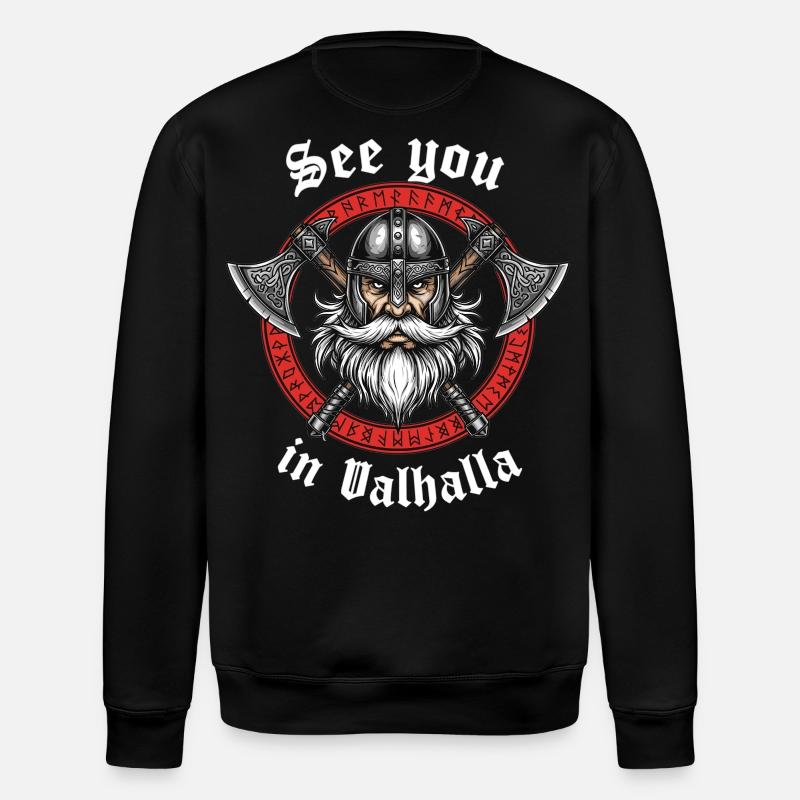 Valhalla Viking Axes Logo - Stanley/Stella Unisex Bio-Sweatshirt ROLLER - Schwarz
