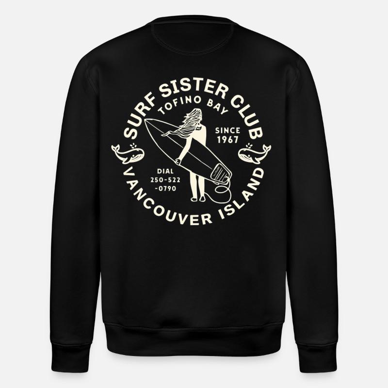 Schwesterclub Surf Vancouver Island - Stanley/Stella Unisex Bio-Sweatshirt ROLLER - Schwarz