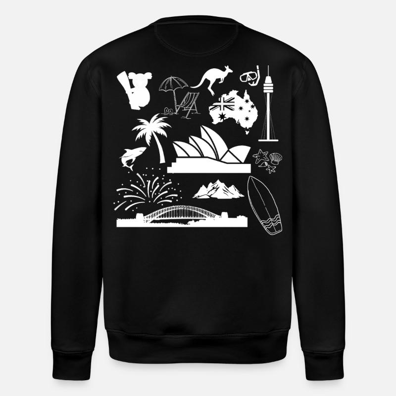 Sydney in symbols (white) - Stanley/Stella Unisex Bio-Sweatshirt ROLLER - Schwarz