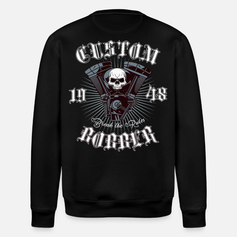 Bobber Chopper Motorrad Design - Stanley/Stella Unisex Bio-Sweatshirt ROLLER - Schwarz