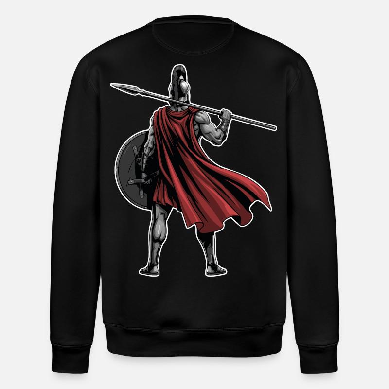 Spartan Back Spear Shield Maskottchen-Fitness - Stanley/Stella Unisex Bio-Sweatshirt ROLLER - Schwarz