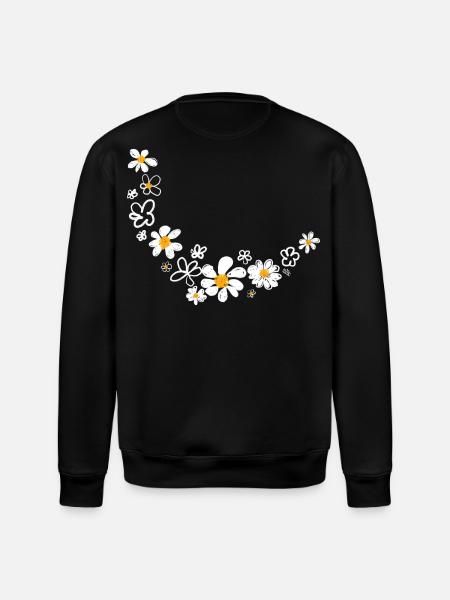 Floral garland - Stanley/Stella ROLLER Unisex Organic Sweatshirt - black