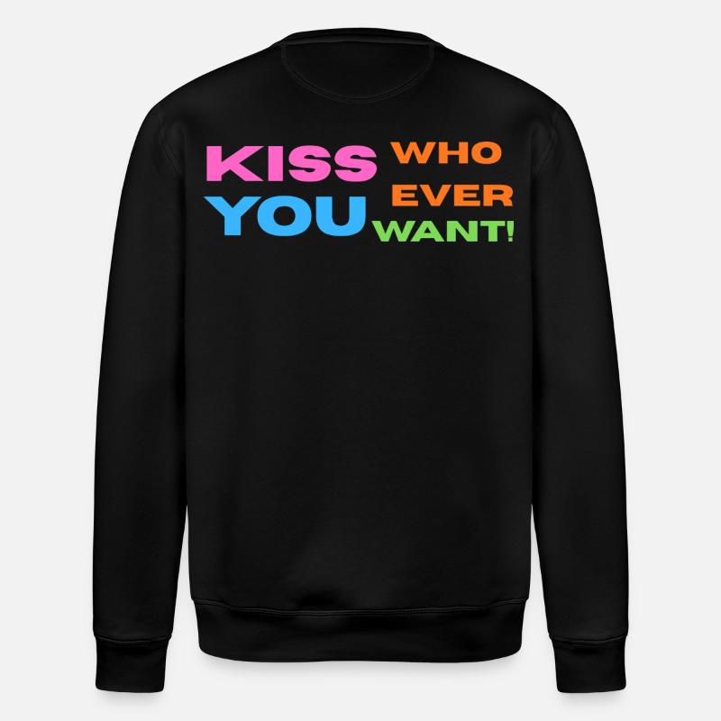 Pride / CSD / LGBTQ+ Design "Kiss" - Stanley/Stella Unisex Bio-Sweatshirt ROLLER - Schwarz