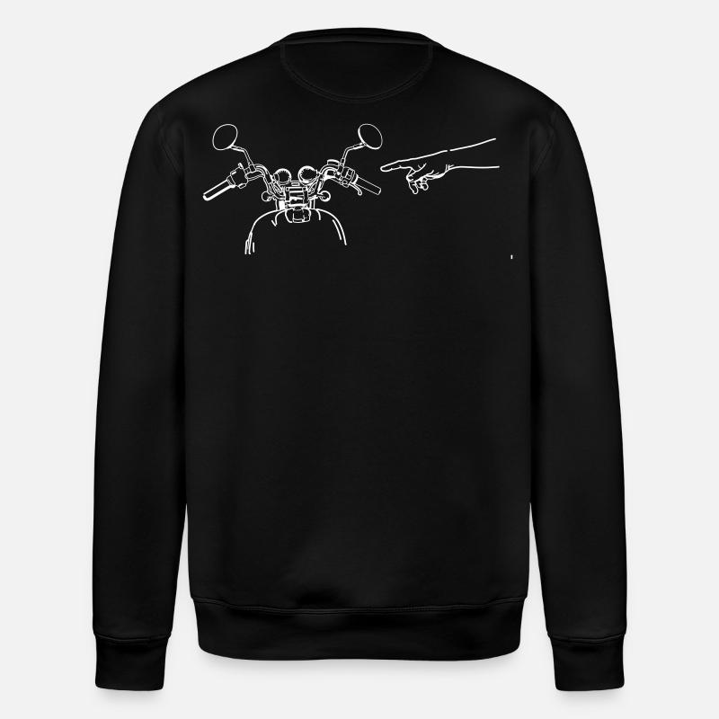 Motorradlenker Zeigefinger Gott - Stanley/Stella Unisex Bio-Sweatshirt ROLLER - Schwarz