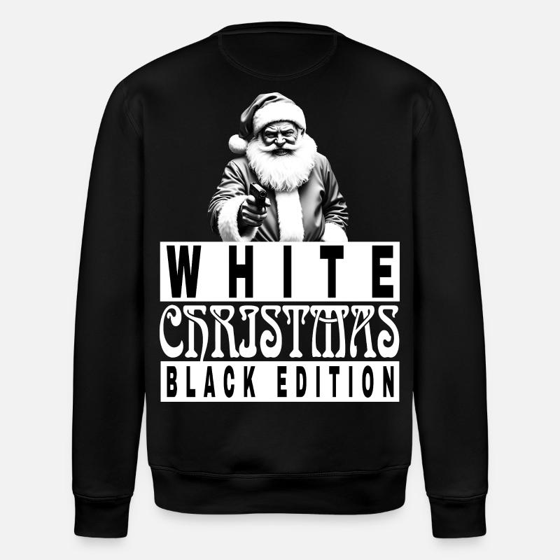 White Christmas Black Edition - Stanley/Stella ROLLER Unisex Organic Sweatshirt - black