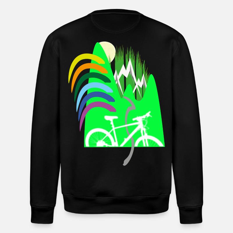 Cycle path mountains rainbow - Stanley/Stella ROLLER Unisex Organic Sweatshirt - black