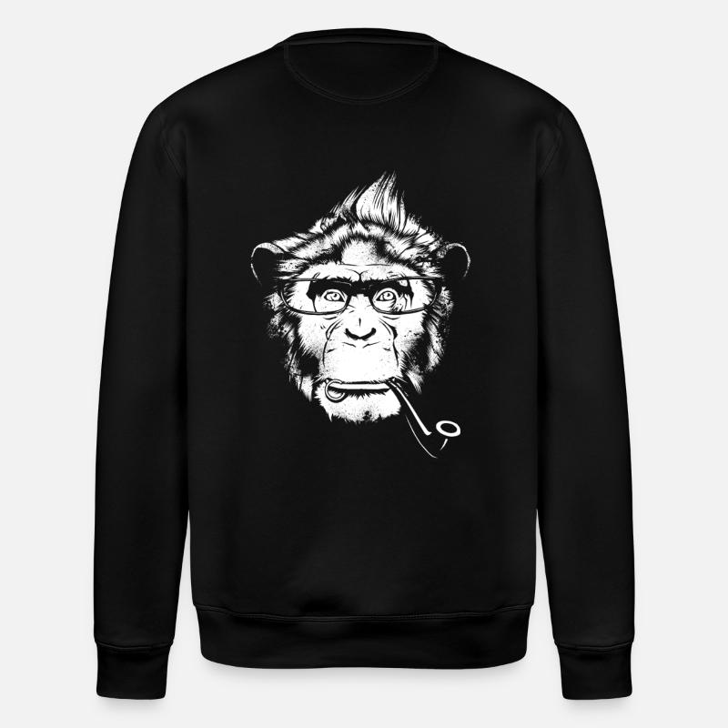 Ironic Chimp - Darks - Stanley/Stella Unisex Bio-Sweatshirt ROLLER - Schwarz