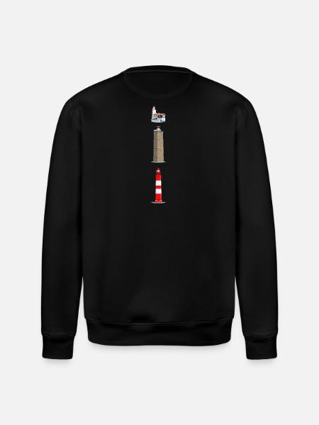 Lighthouses Ameland, Terschelling, Marche - Stanley/Stella ROLLER Unisex Organic Sweatshirt - black
