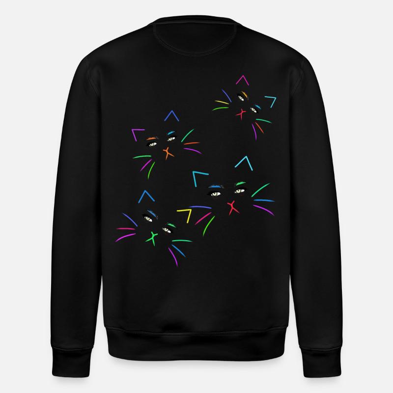 Cat Cats Face LGBT - Stanley/Stella ROLLER Unisex Organic Sweatshirt - black