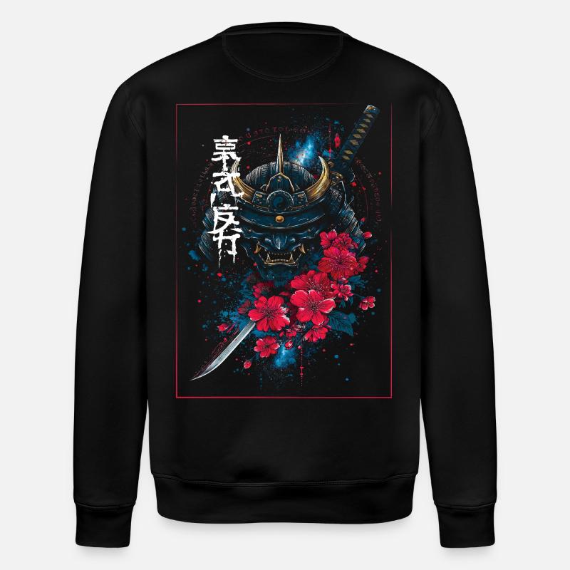 Oni - Japanese Demon Samurai - Stanley/Stella ROLLER Unisex Organic Sweatshirt - black