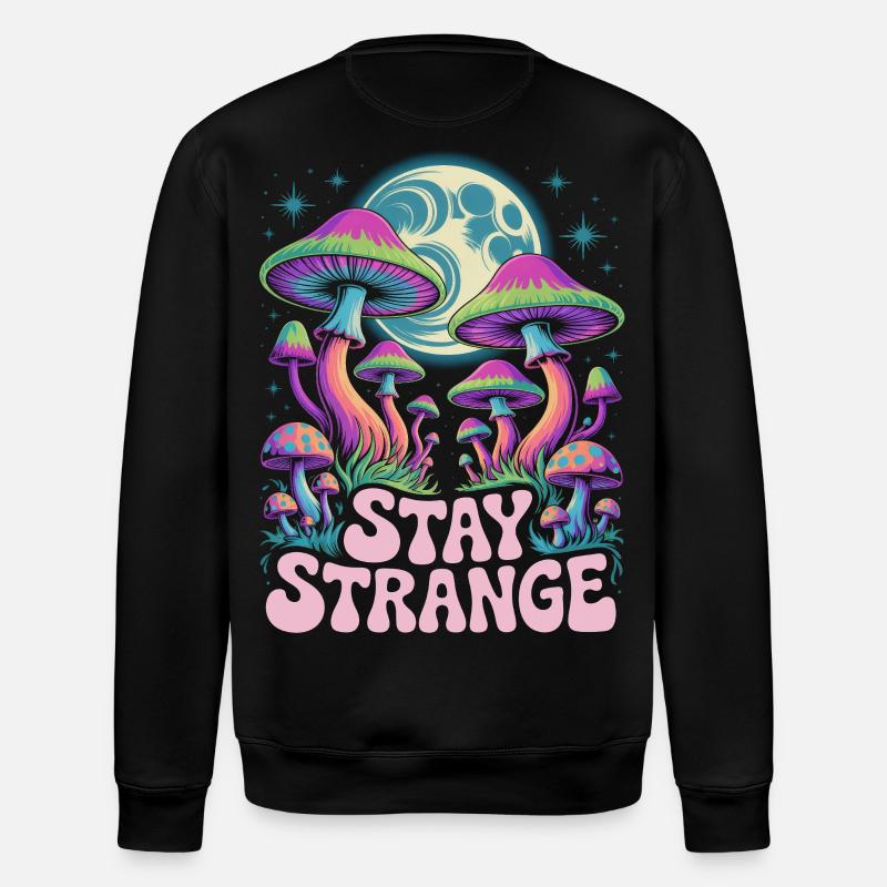 Art de champignons Stay Strange - Sweat bio ROLLER Stanley/Stella Unisexe - noir