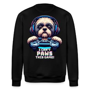 Nerds du jeu, amateurs de chiens Shih Tzu - Sweat bio ROLLER Stanley/Stella Unisexe - noir - Dos - Nik (191cm)