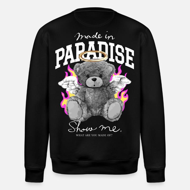 Made in Paradise Bär - Stanley/Stella Unisex Bio-Sweatshirt ROLLER - Schwarz