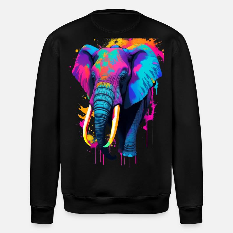 Elefant - Stanley/Stella Unisex Bio-Sweatshirt ROLLER - Schwarz