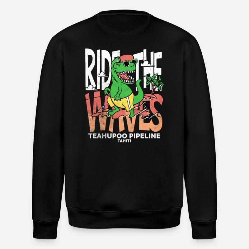 Ride the waves Teahupoo Tahiti - Sweat bio ROLLER Stanley/Stella Unisexe - noir