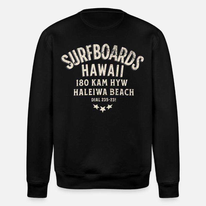 Surfboards Hawaii Haleiwa beach - Stanley/Stella ROLLER Unisex Organic Sweatshirt - black