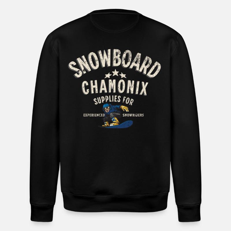 Snowboarden in Chamonix - Stanley/Stella Unisex Bio-Sweatshirt ROLLER - Schwarz