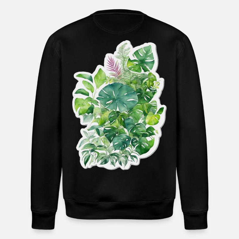 Dschungelblätter - Stanley/Stella Unisex Bio-Sweatshirt ROLLER - Schwarz